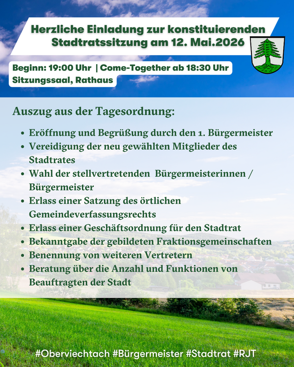 Bild vergr&ouml;&szlig;ern: Einladung zur konstituierenden Stadtratssitzung