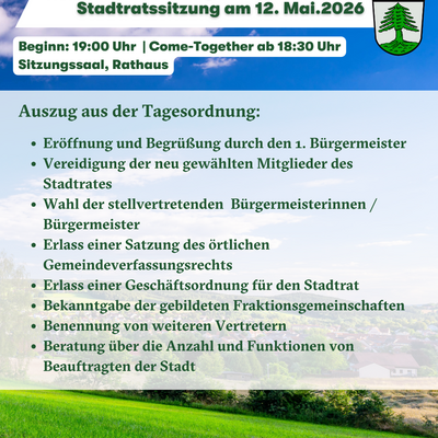 Einladung zur konstituierenden Stadtratssitzung